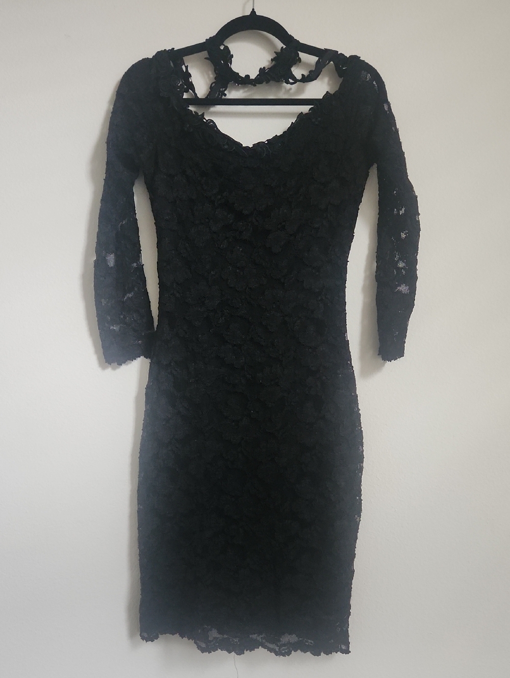 Molly Malloy All That Jazz Vintage 90s Black Lace Long Sleeve Dress